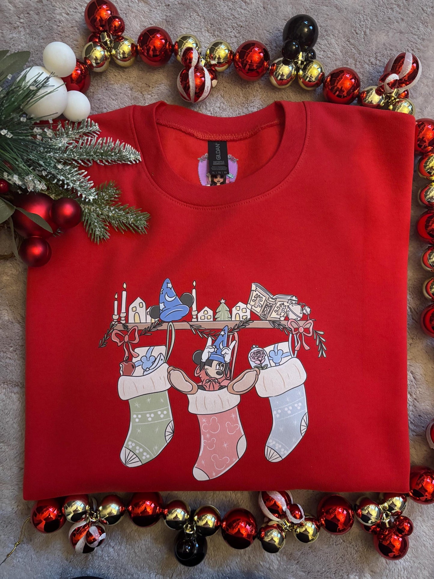 Christmas Hanging Stockings Sweatshirt, Florida, Orlando, Christmas Jumper, Christmas Outfits - Adults & Kids Sizes - Fleece Sweatshirt