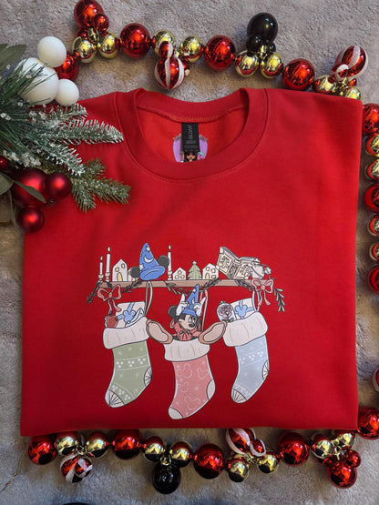 Christmas Hanging Stockings Sweatshirt, Florida, Orlando, Christmas Jumper, Christmas Outfits - Adults & Kids Sizes - Fleece Sweatshirt