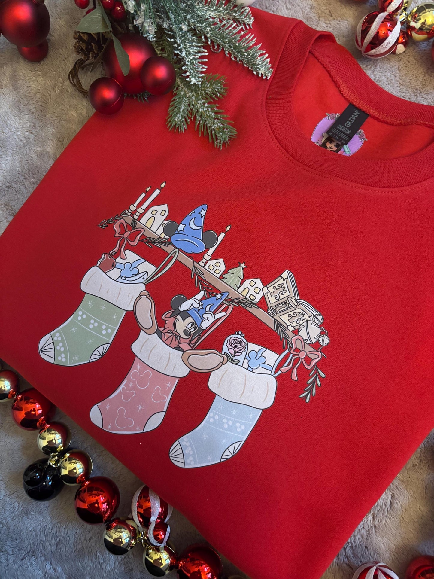 Christmas Hanging Stockings Sweatshirt, Florida, Orlando, Christmas Jumper, Christmas Outfits - Adults & Kids Sizes - Fleece Sweatshirt