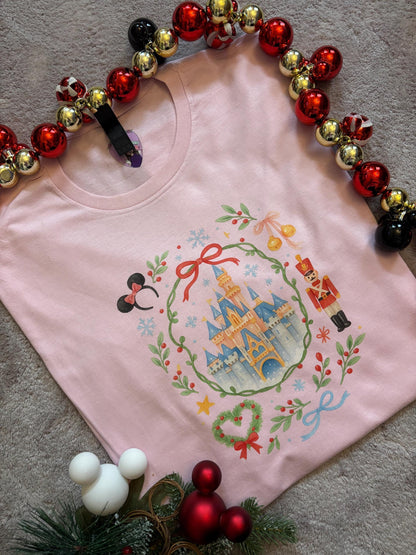 Christmas Castle and Ears T-Shirt, Florida, Orlando, Christmas T-Shirts, Christmas Outfits - Adults & Kids Sizes - Cotton T-Shirt