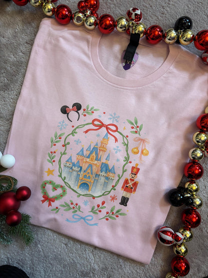 Christmas Castle and Ears T-Shirt, Florida, Orlando, Christmas T-Shirts, Christmas Outfits - Adults & Kids Sizes - Cotton T-Shirt