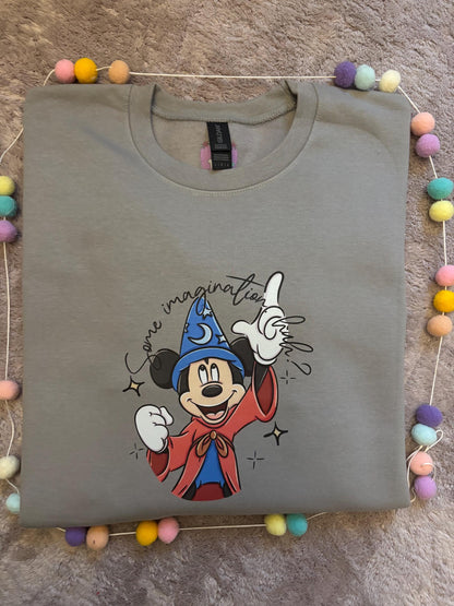 Magical Kingdom, Magical Mouse, Some Imagination Huh?, Florida, Orlando, Magical World, Fleece Sweatshirt - Adults & Kids Sizes