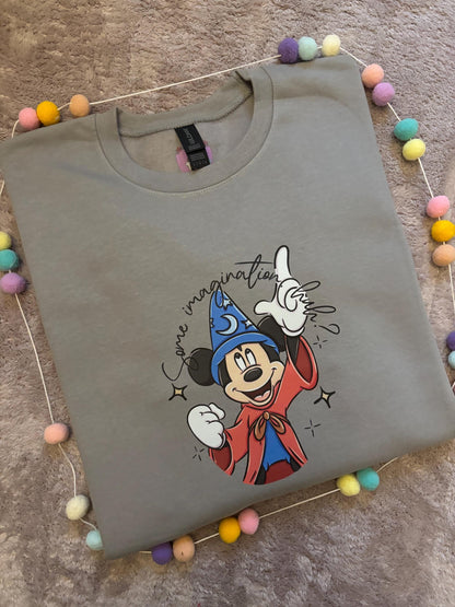 Magical Kingdom, Magical Mouse, Some Imagination Huh?, Florida, Orlando, Magical World, Fleece Sweatshirt - Adults & Kids Sizes