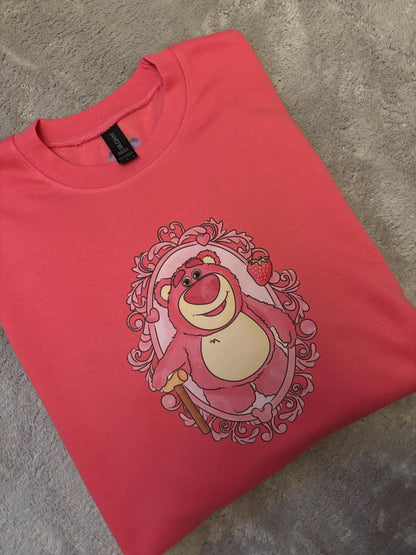 Strawberry Pink Bear, Toys, Sunnyside Daycare, Florida, Orlando, Magical World, Fleece Pink Sweatshirt - Adults & Kids Sizes