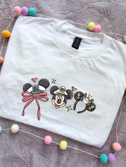 Cruise Mouse and Ears T-Shirt, Ears, Florida, Orlando, Cruise Holidays T-Shirts, Holiday Outfits - Adults & Kids Sizes - Cotton T-Shirt