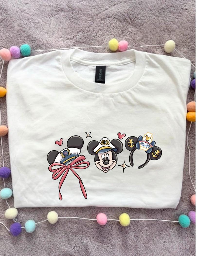 Cruise Mouse and Ears T-Shirt, Ears, Florida, Orlando, Cruise Holidays T-Shirts, Holiday Outfits - Adults & Kids Sizes - Cotton T-Shirt