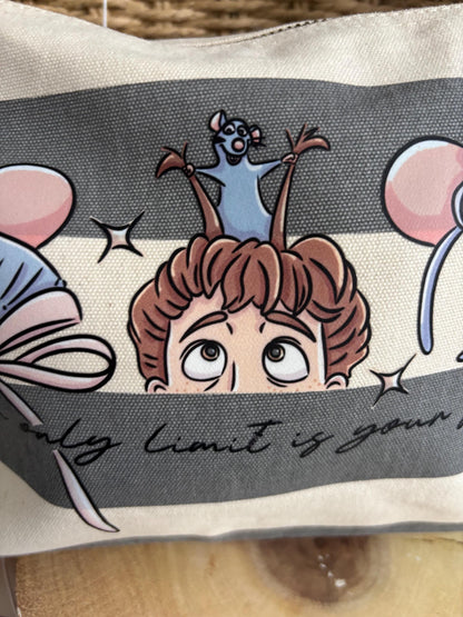 Chez Remi Make Up Bags, Chef Rat Theme Cotton Canvas Accessories Bags, Ratatouille, Printed Inspired Bags, Cosmetics Bags