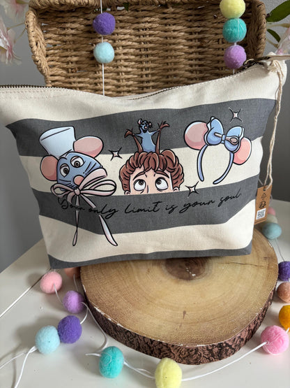 Chez Remi Make Up Bags, Chef Rat Theme Cotton Canvas Accessories Bags, Ratatouille, Printed Inspired Bags, Cosmetics Bags