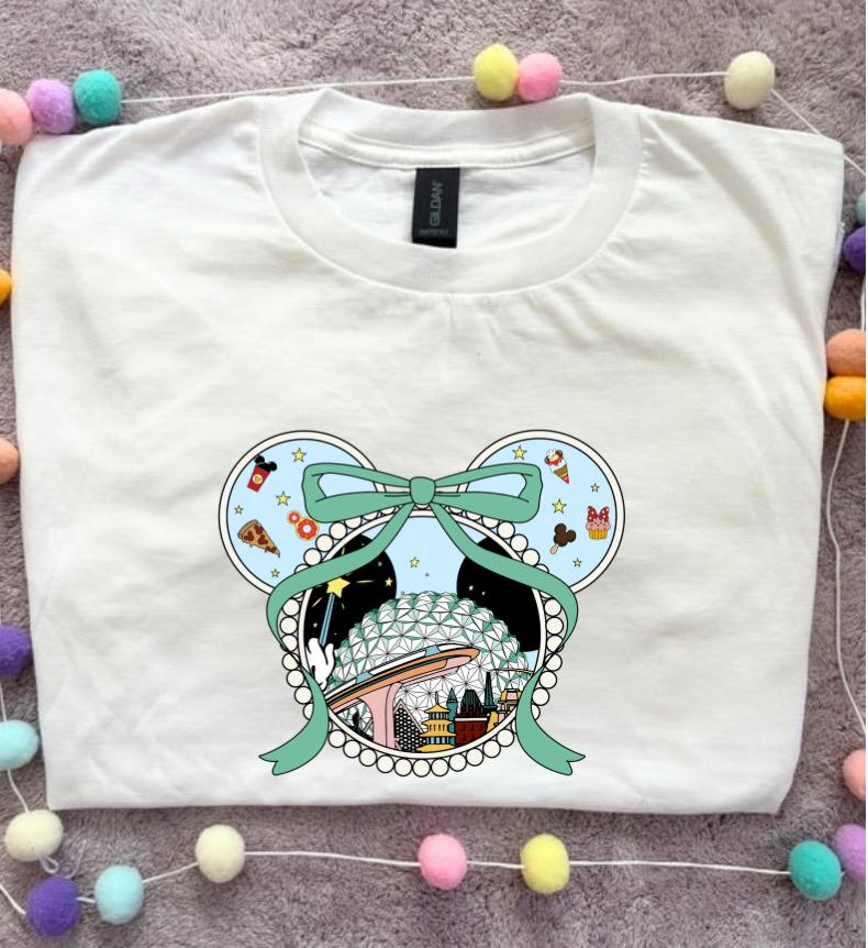 Magical Park, Park Ride Bow Printed T-Shirt, Florida, Orlando, Magical World - Adults & Kids Sizes