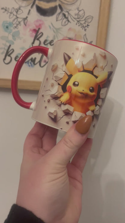 Personalised Kids Pokémon Character Mug, Smash Design with your name, Drinkware